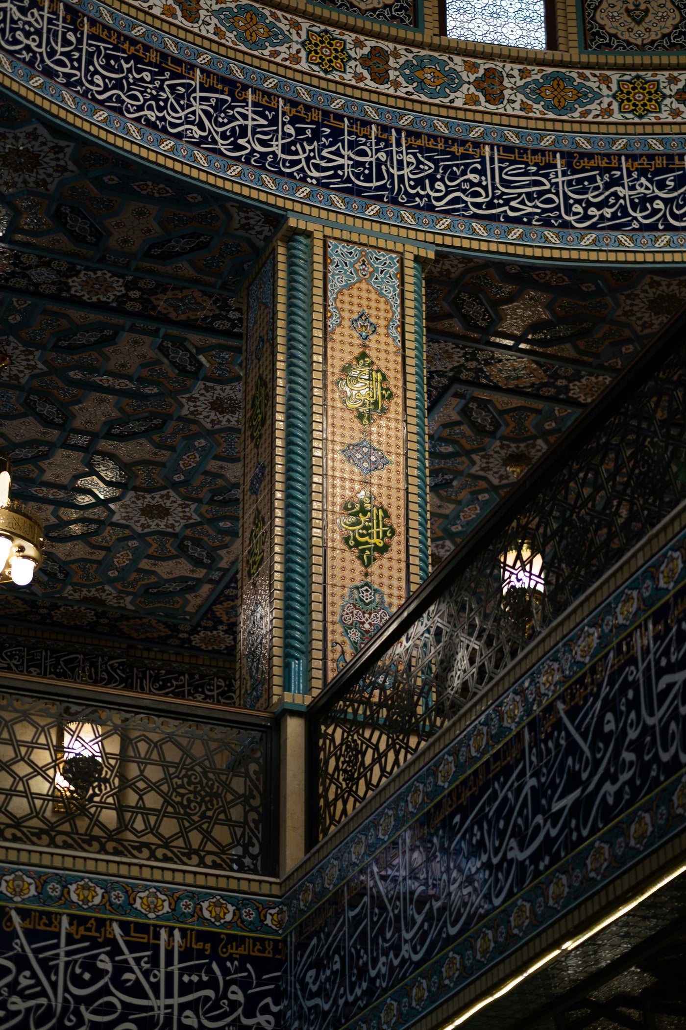 Ottoman Tile Shadow - Ornate tile and stair detail in shadow. Museum-grade framed artwork by Veriando Studio.