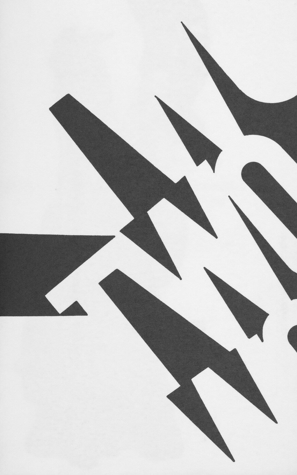 Fragmented Letterform - Black and white cropped typographic forms. Museum-grade framed artwork by Veriando Studio.