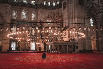 Mosque Interior in Amber Light Warm room