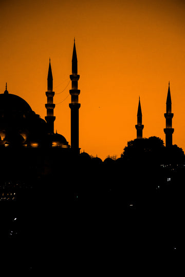 Mosque Silhouette in Saffron Warm room