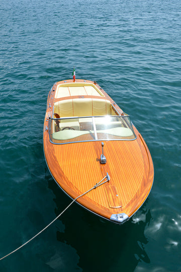 Wooden Boat on Deep Water Warm room